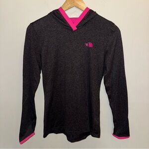 The North Face Gray Lightweight Sweatshirt with Pink Logo Women’s Size Small